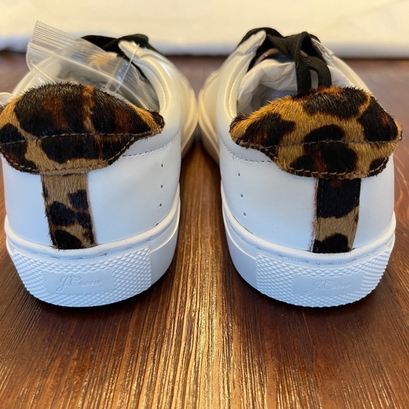 J.Crew | Classic Leather Sneaker | Leopard Tab | Size 7 - Picture 4 of 8